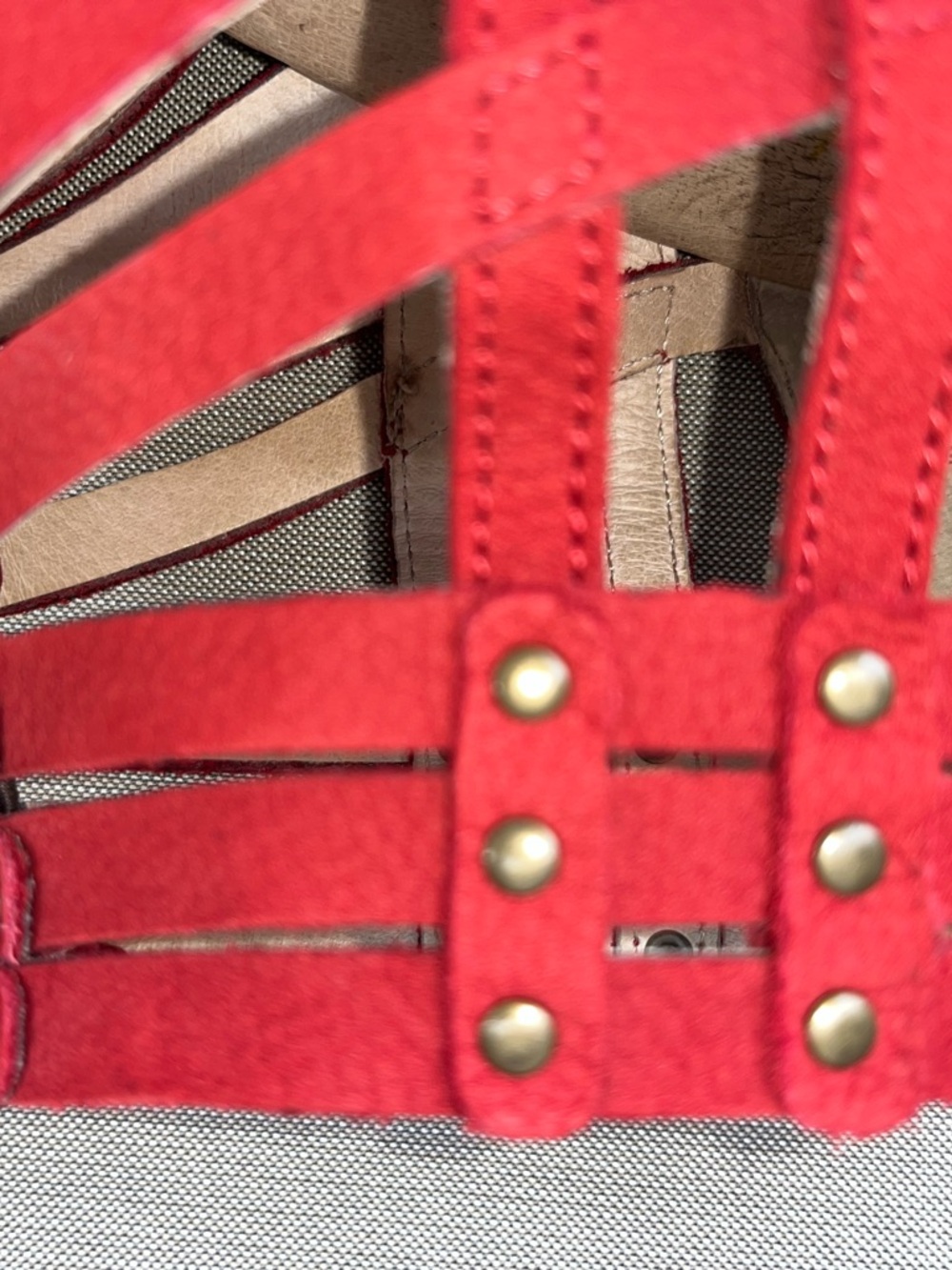 Jambu Red Strappy Studded Gladiator wedges sandals 👡 - Picture 6 of 12